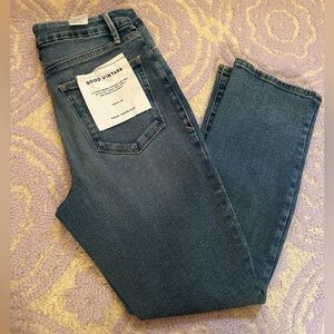 Good American Classic Blue Straight Leg Jeans
